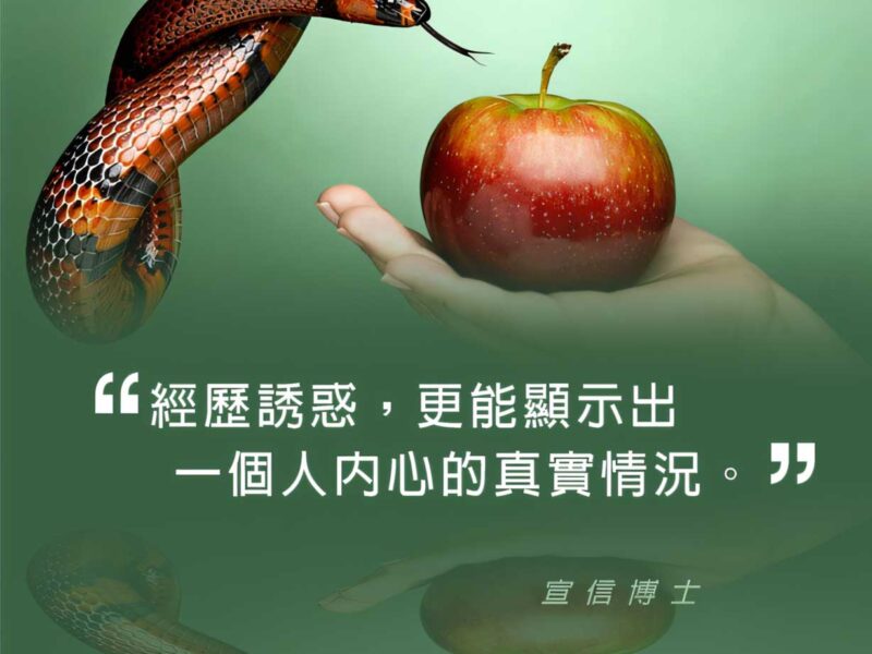 “經歷誘惑，更能顯示出一個人內心的真實情況。” — 宣信博士